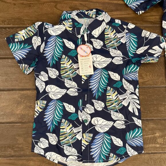 Daddy & Me NWT Matching Hawaiian Shirts-Awibmk Brand-L (Adult) 130 & 120 (Kids) - Picture 5 of 7